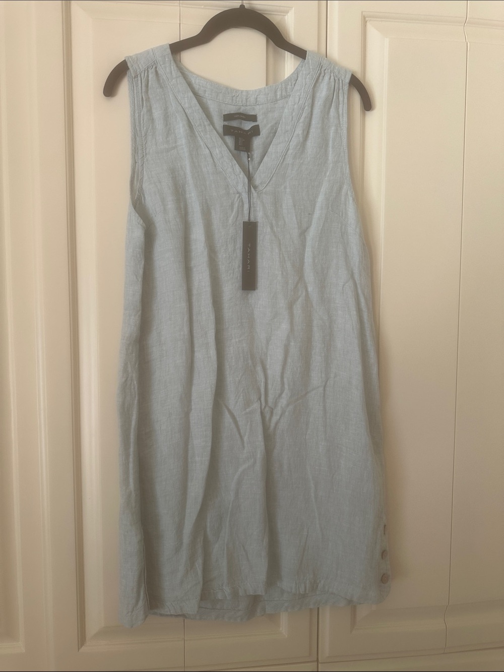 Tahari Pale Blue Linen Dress